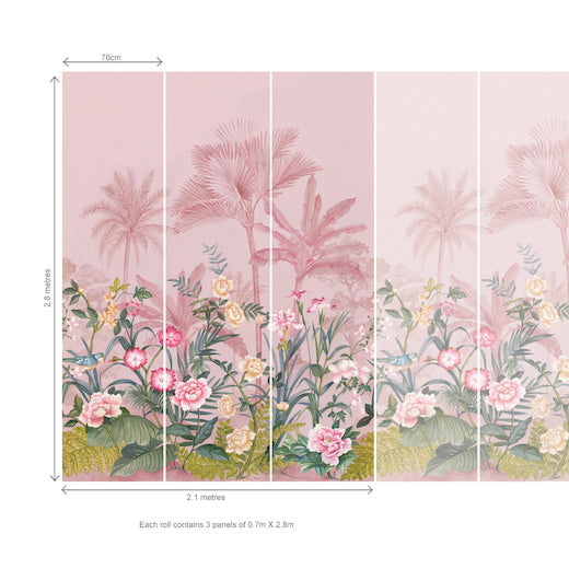 Palm Tree Paradise Blush Mural by Holden Decor