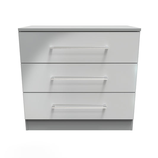 Billie 3 Door Chest in Uniform Gloss Dusk Grey by Welcome Furniture