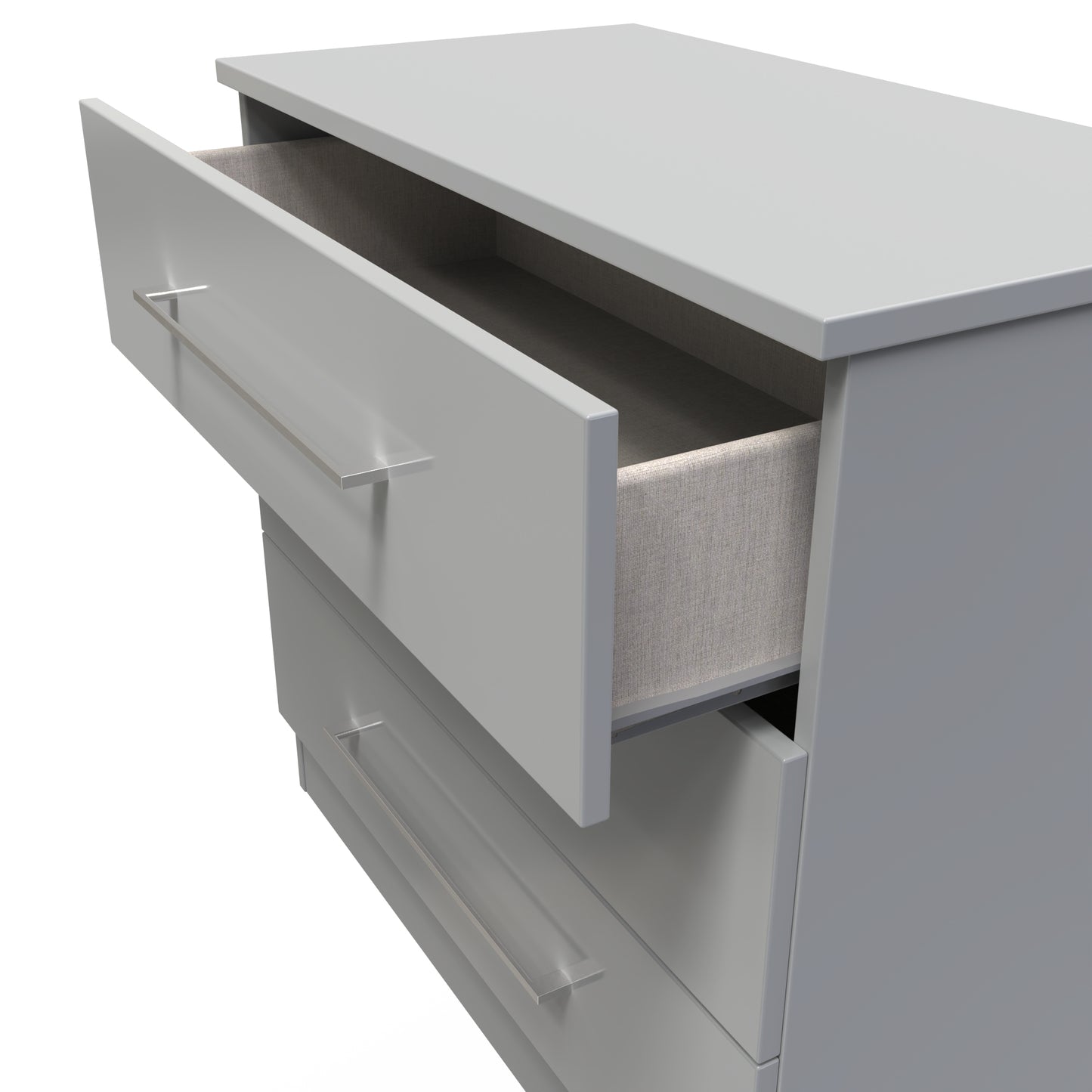 Billie 3 Door Chest in Uniform Gloss Dusk Grey by Welcome Furniture