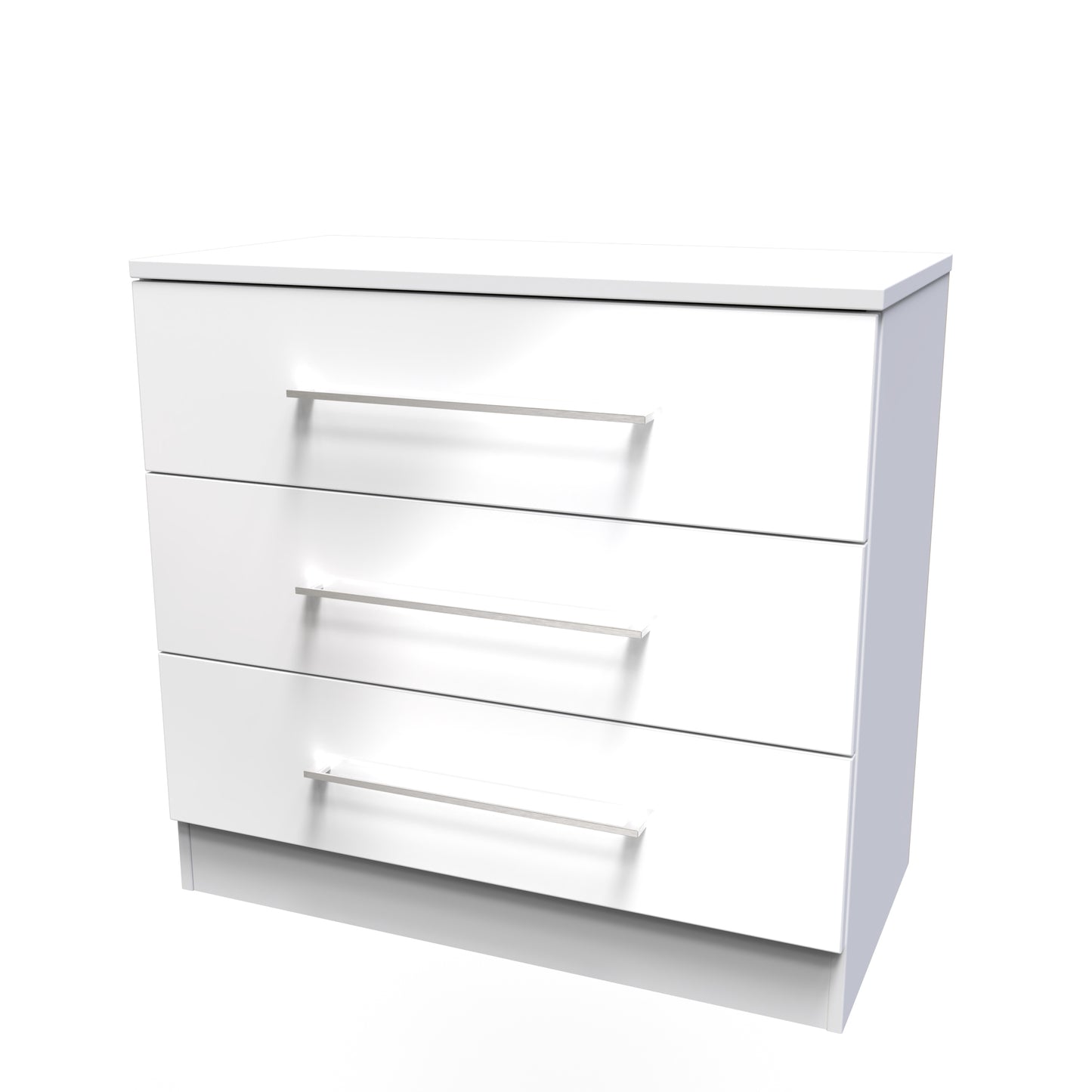 Billie 3 Door Chest in White Gloss White Matt by Welcome Furniture