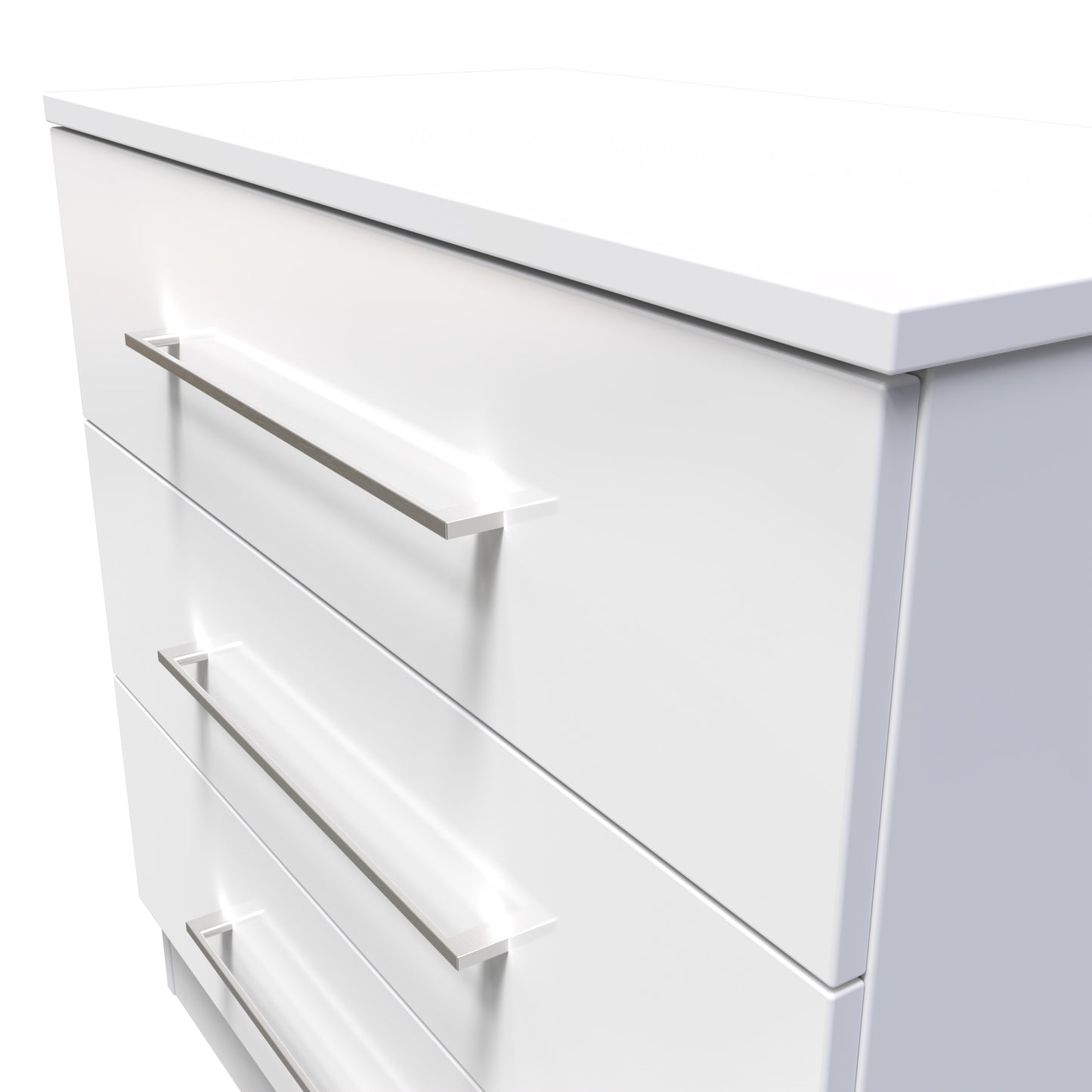 Billie 3 Door Chest in White Gloss White Matt by Welcome Furniture