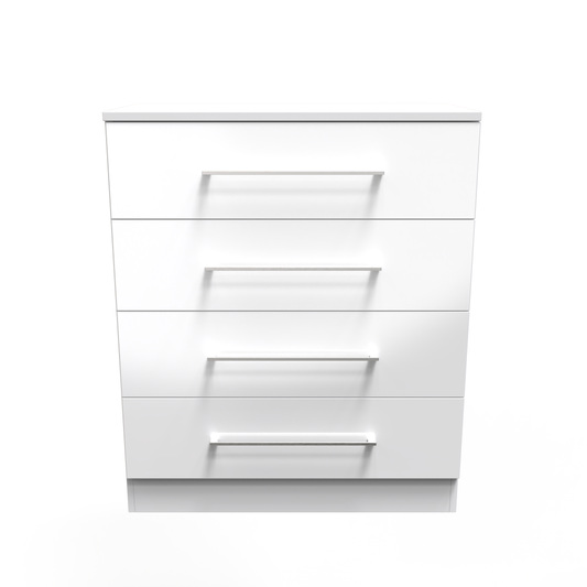 Billie 4 Drawer Chest in White Gloss White Matt by Welcome Furniture