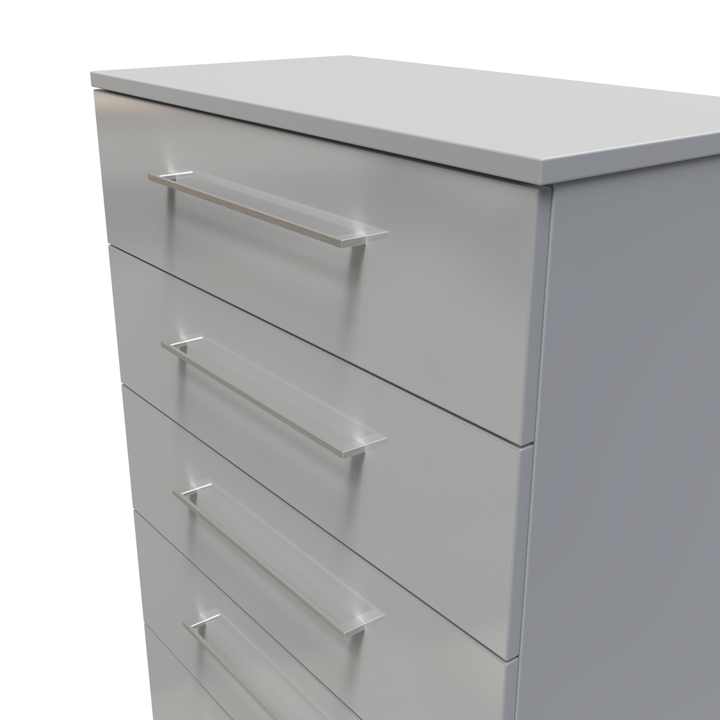 Billie 5 Drawer Chest in Uniform Gloss Dusk Grey by Welcome Furniture