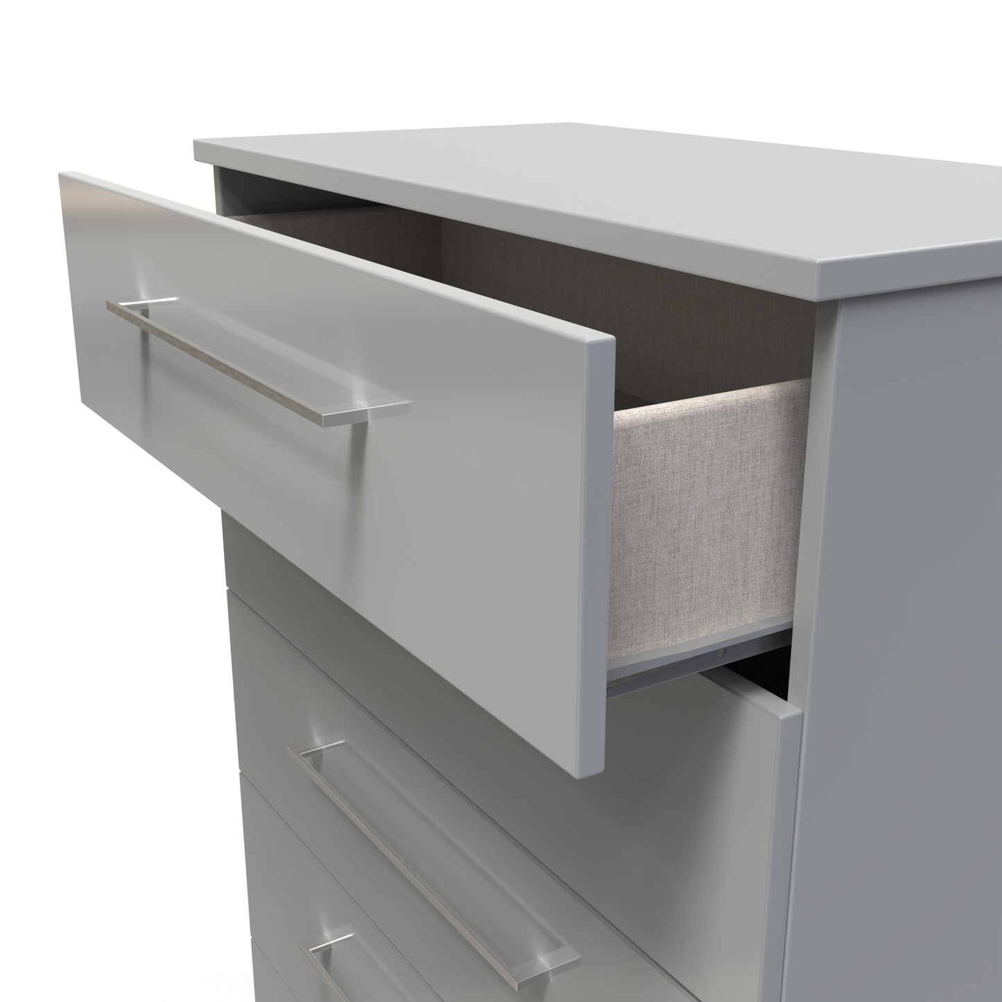 Billie 5 Drawer Chest in Uniform Gloss Dusk Grey by Welcome Furniture