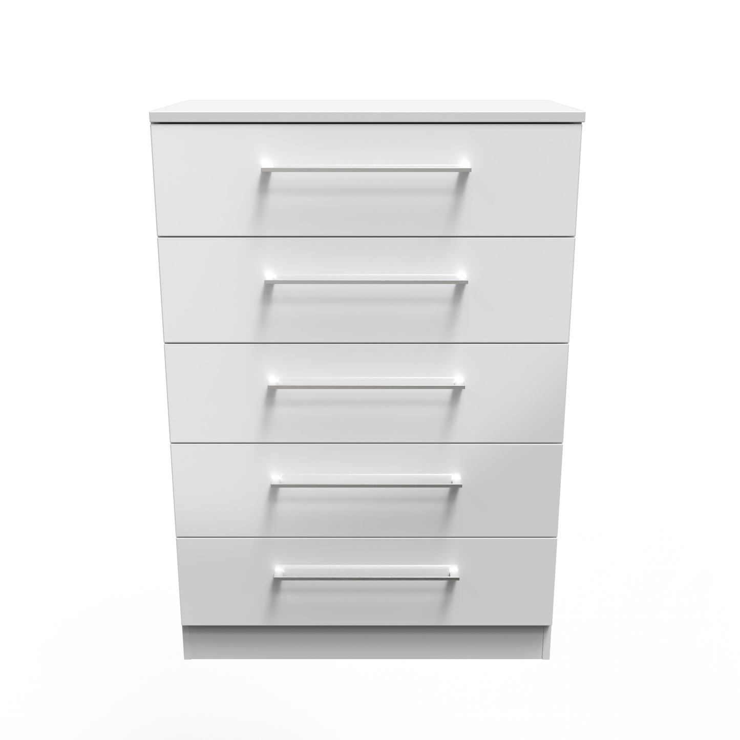 Billie 5 Drawer Chest in White Gloss White Matt by Welcome Furniture