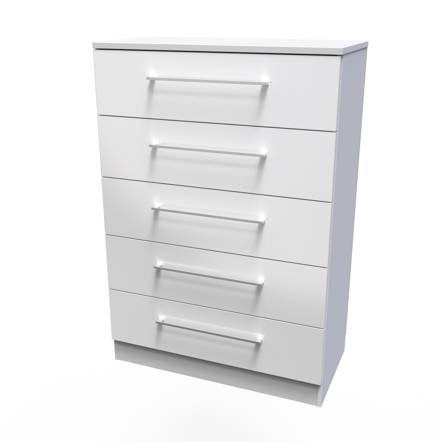 Billie 5 Drawer Chest in White Gloss White Matt by Welcome Furniture