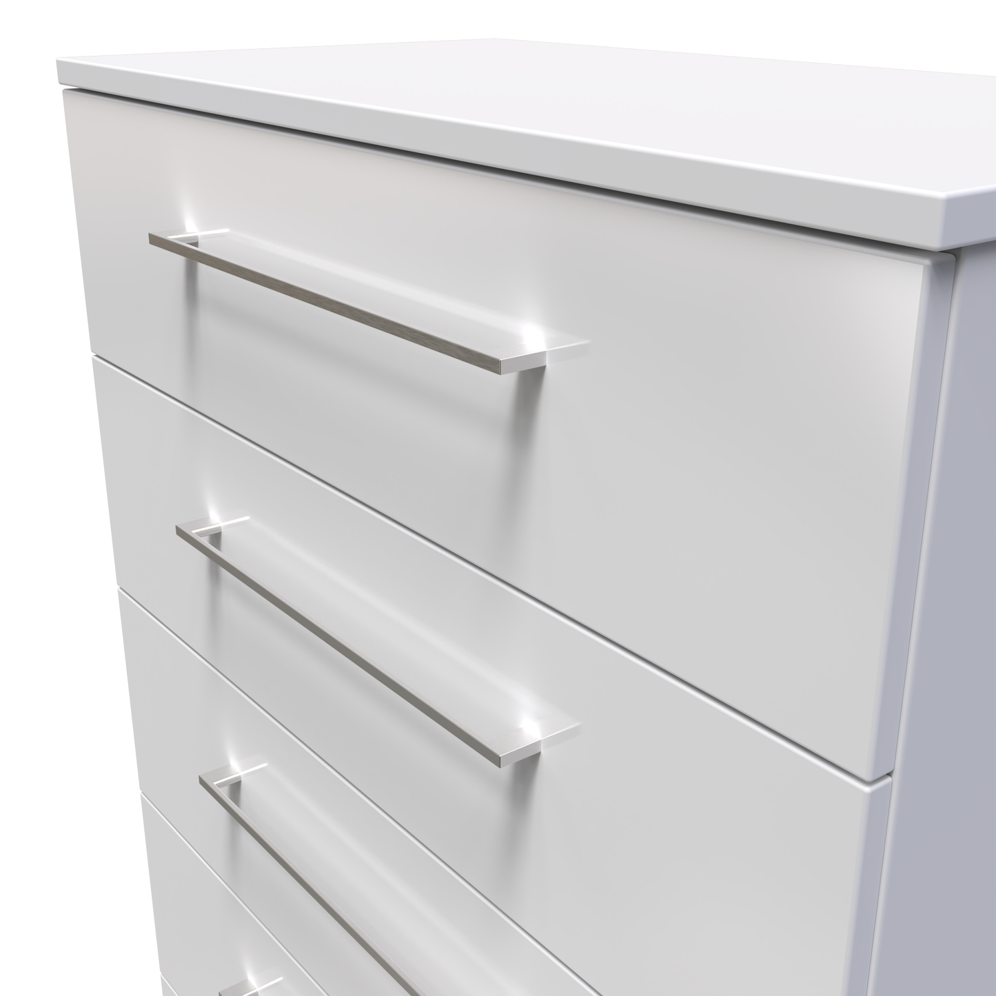 Billie 5 Drawer Chest in White Gloss White Matt by Welcome Furniture