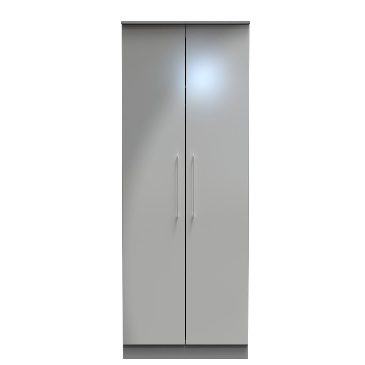 Billie 2 Door Wardrobe in Uniform Gloss Dusk Grey by Welcome Furniture