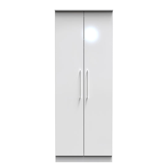 Billie 2 Door Wardrobe in White Gloss White Matt by Welcome Furniture