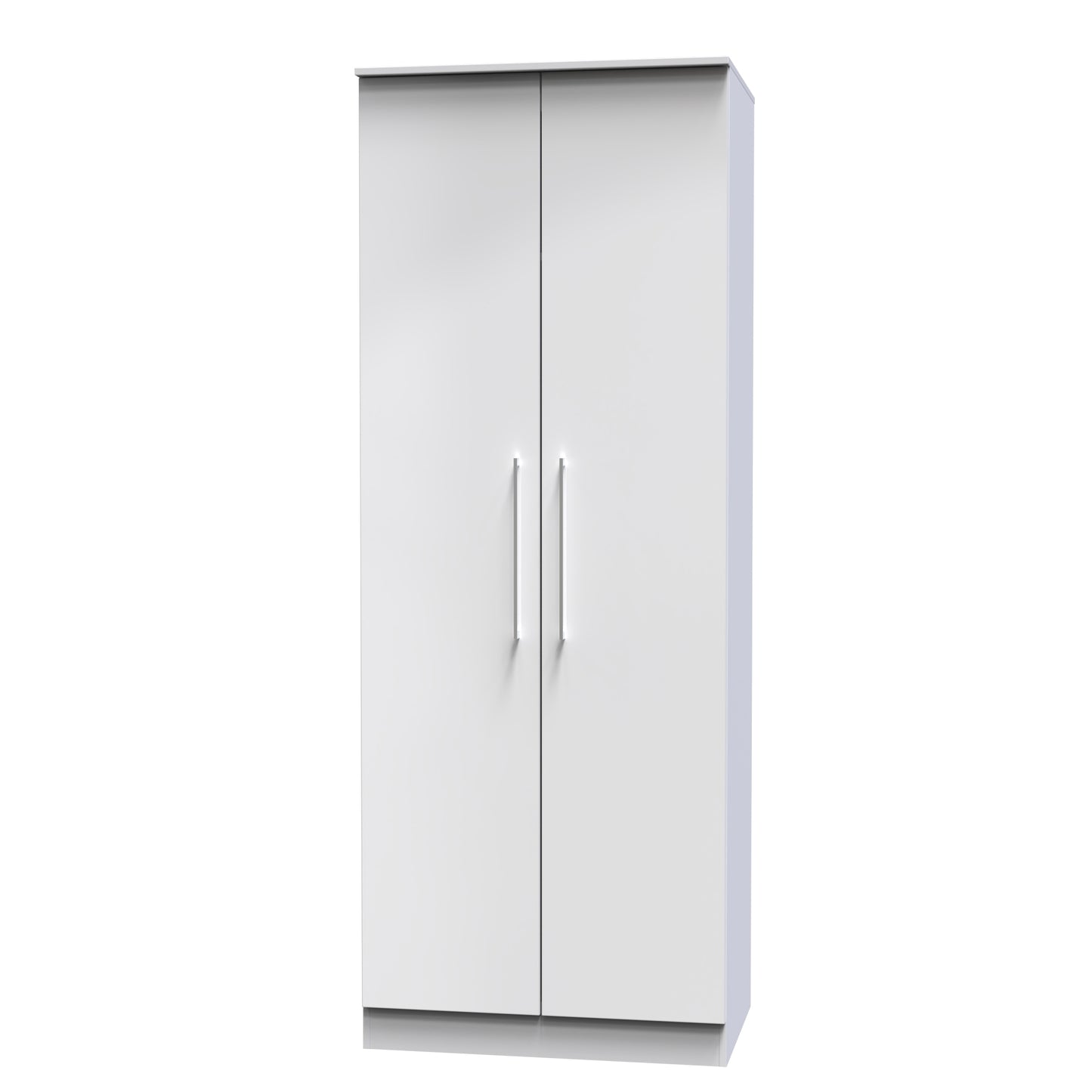 Billie 2 Door Wardrobe in White Gloss White Matt by Welcome Furniture