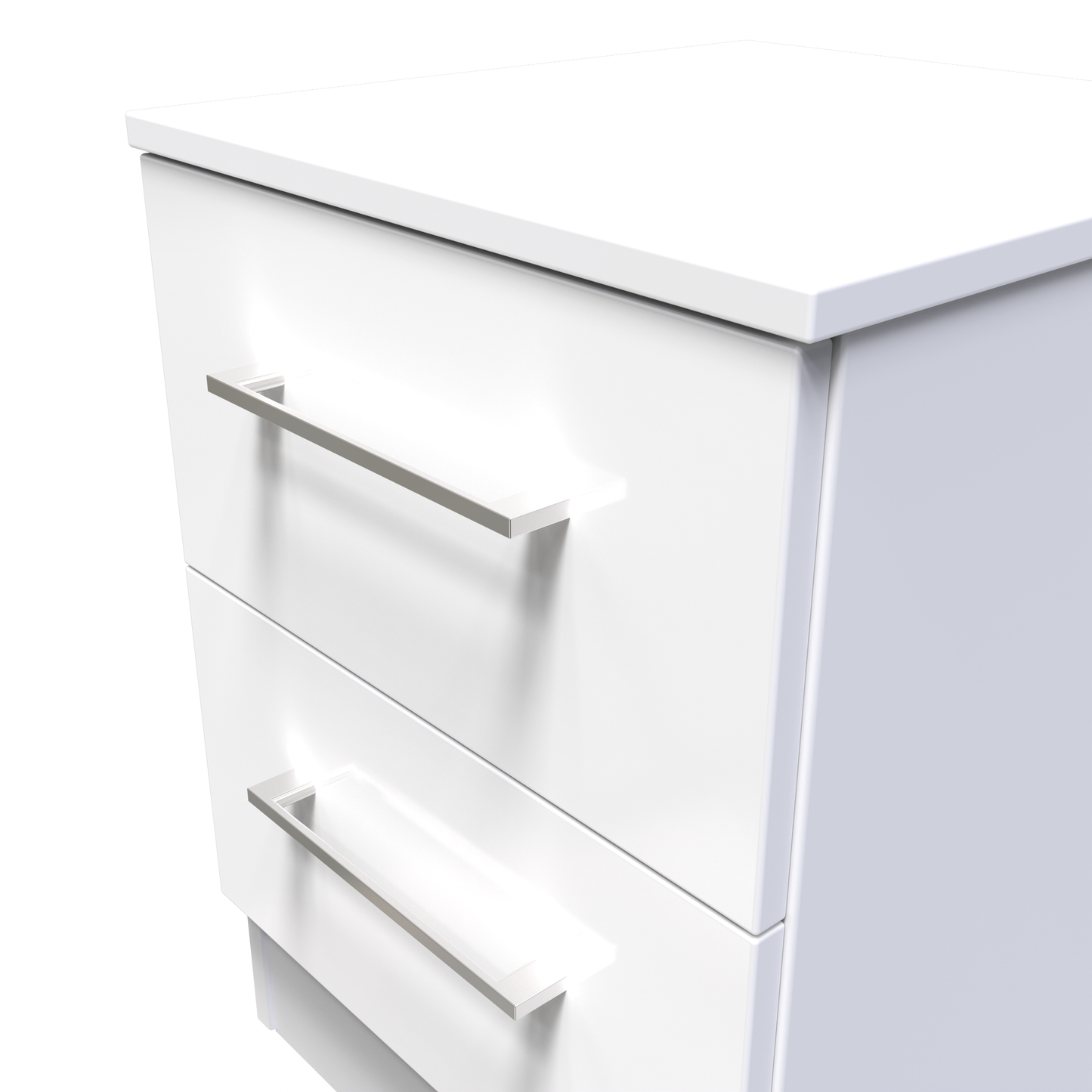 Billie Bedside Table (Wireless Charging) in White Gloss White Matt by Welcome Furniture