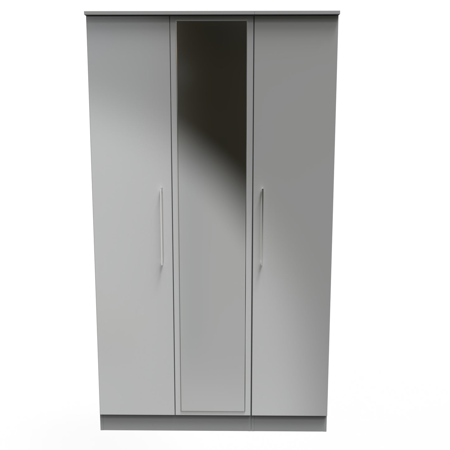 Billie Triple Mirror Wardrobe in Uniform Gloss Dusk Grey by Welcome Furniture