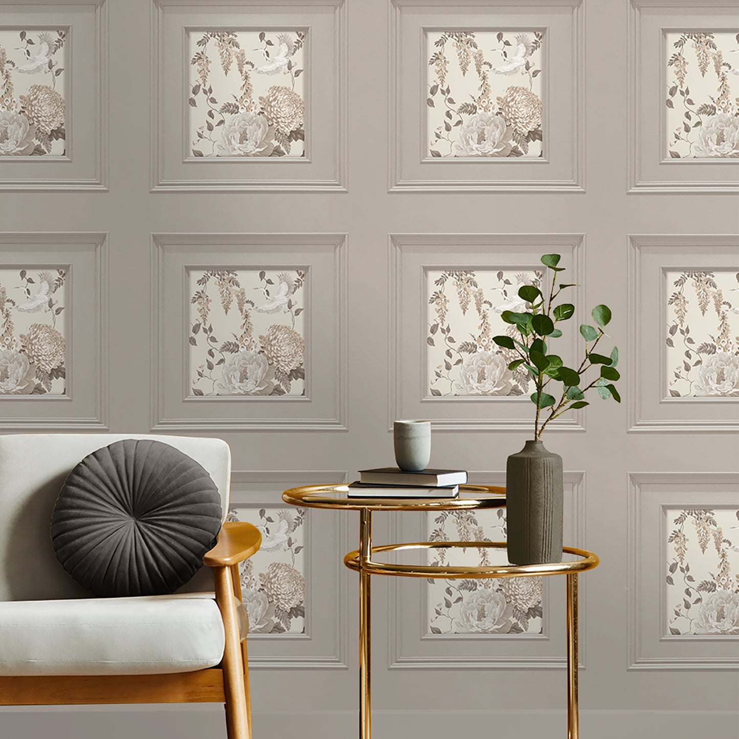 Corinthia Panel Grey Wallpaper by Belgravia Decor