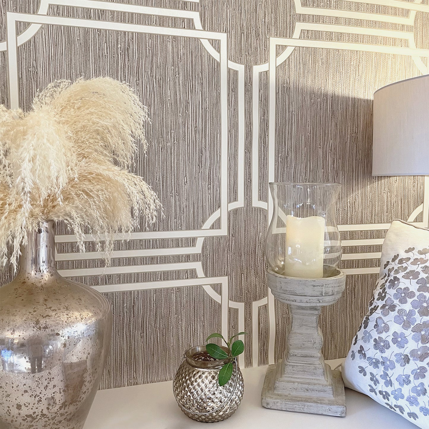 Grasscloth Natural Geometric Wallpaper by Belgravia Décor