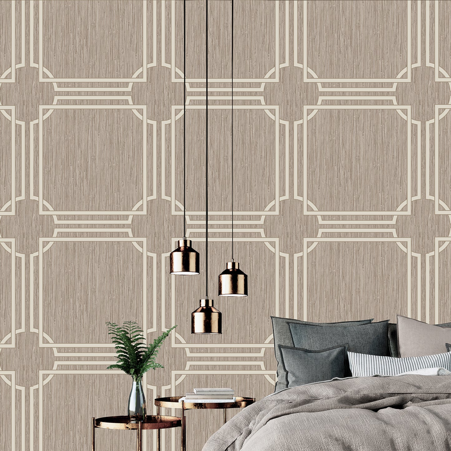 Grasscloth Natural Geometric Wallpaper by Belgravia Décor