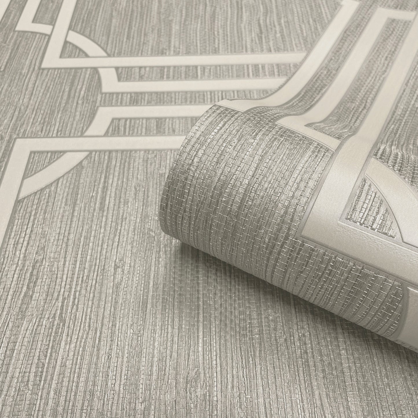 Grasscloth Silver Geometric Wallpaper by Belgravia Décor