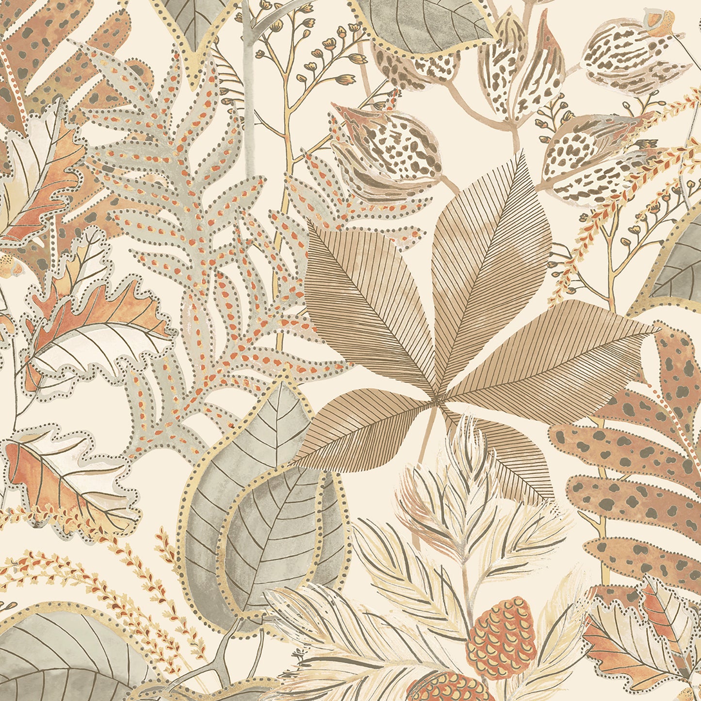 Eden Leaf Natural Wallpaper by Belgravia Decor