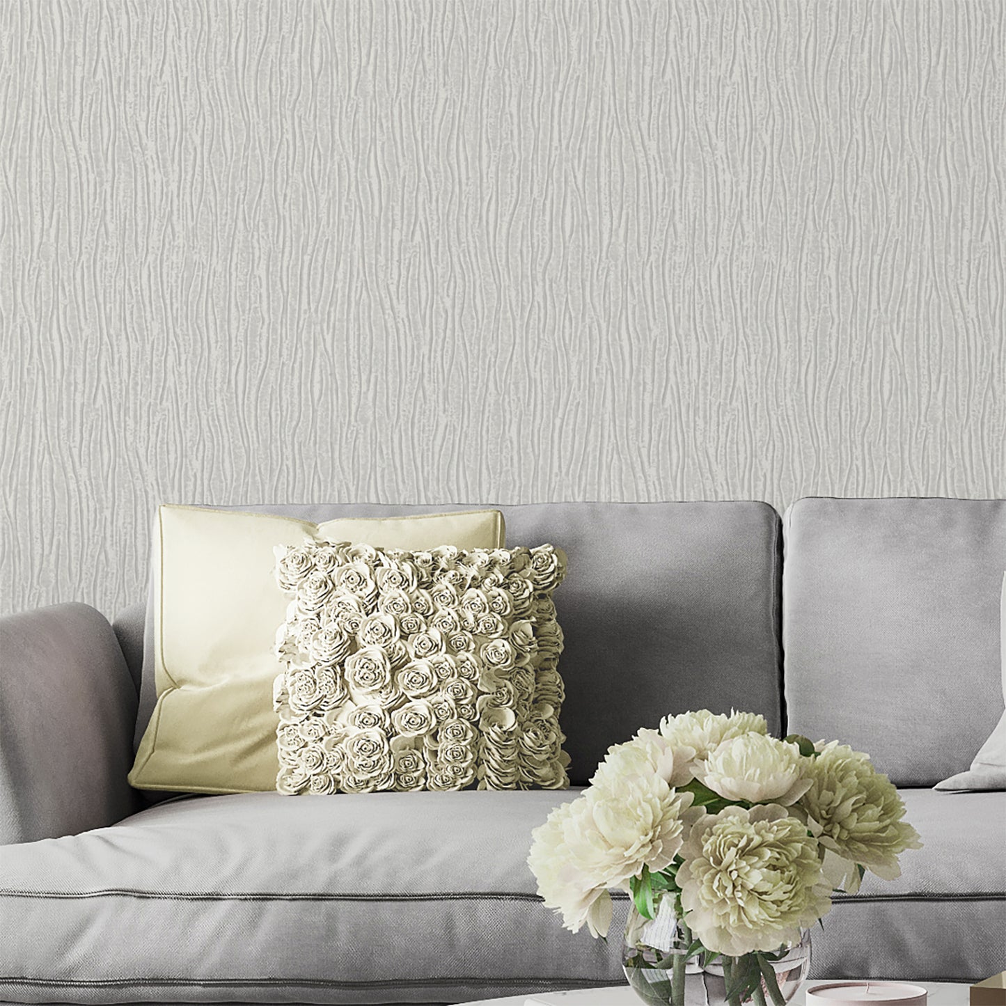 Tiffany Texture Soft Silver Wallpaper by Belgravia Décor