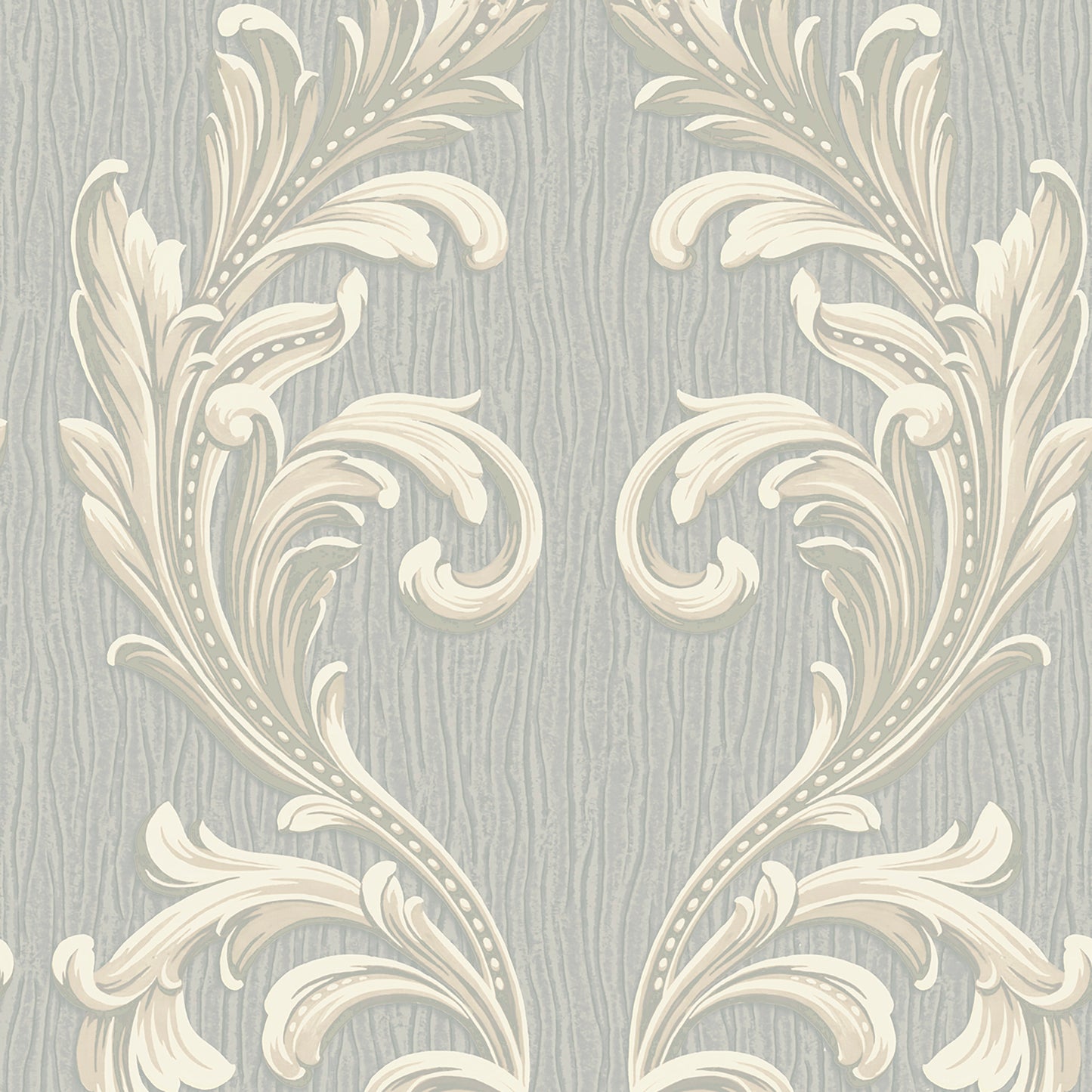 Tiffany Scroll Silver Texture Wallpaper by Belgravia Decor