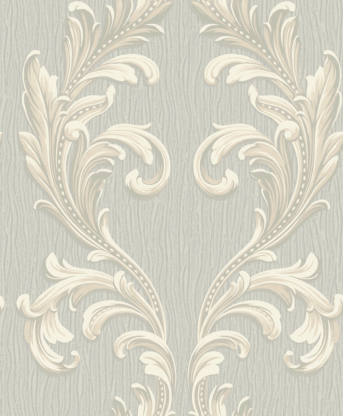 Tiffany Scroll Silver Texture Wallpaper by Belgravia Decor