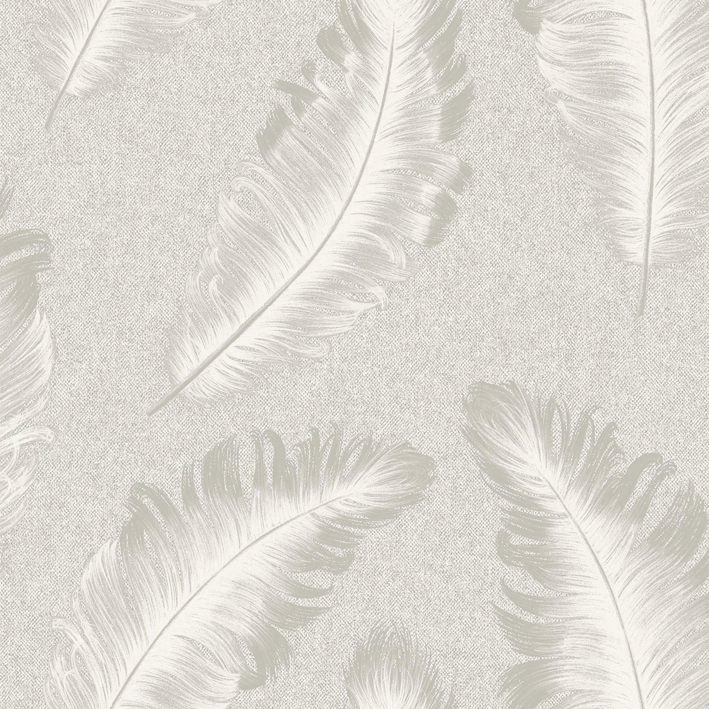 Ciara Soft Silver Glitter Feather Wallpaper by Belgravia Decor