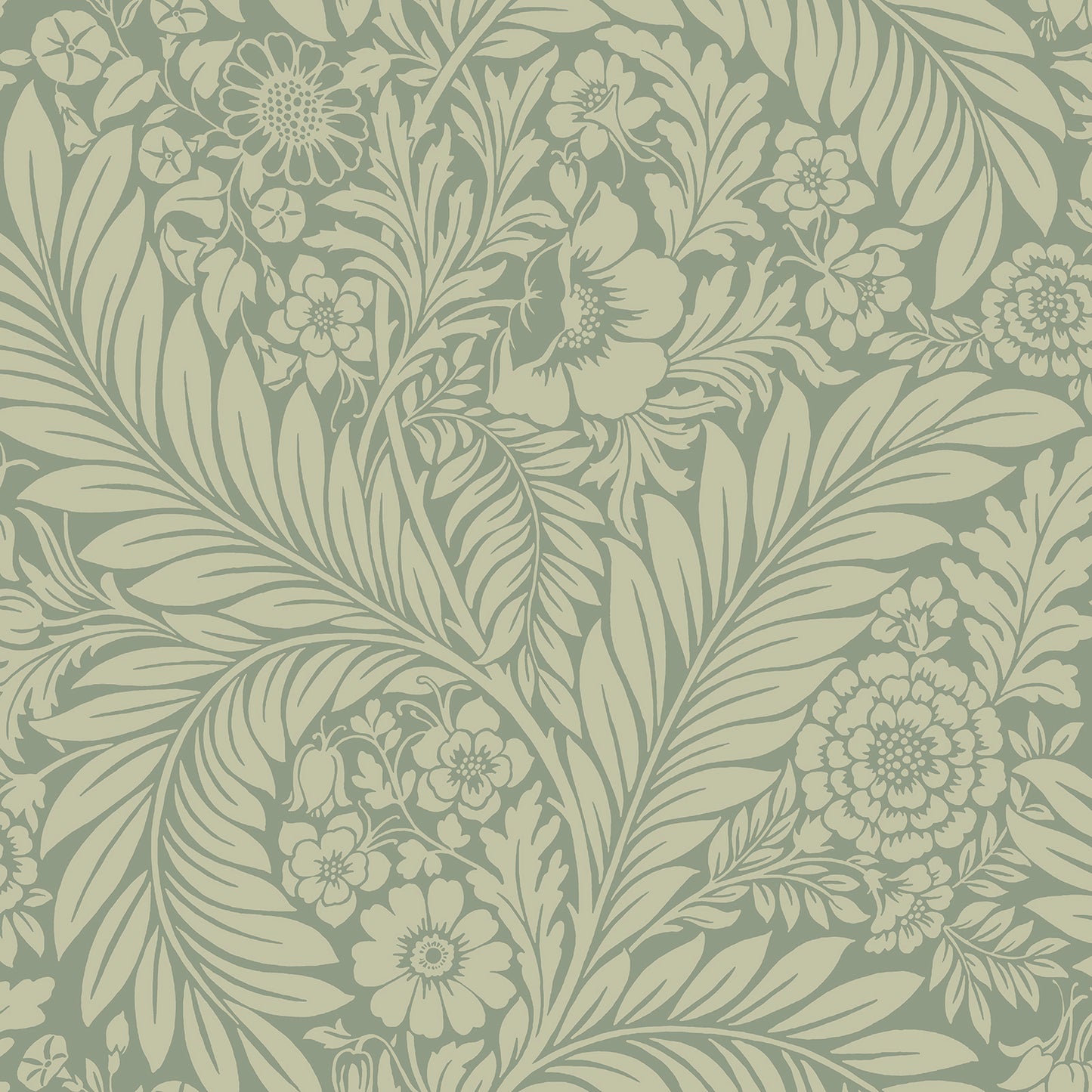 Florence Leaf Green Wallpaper by Belgravia Decor