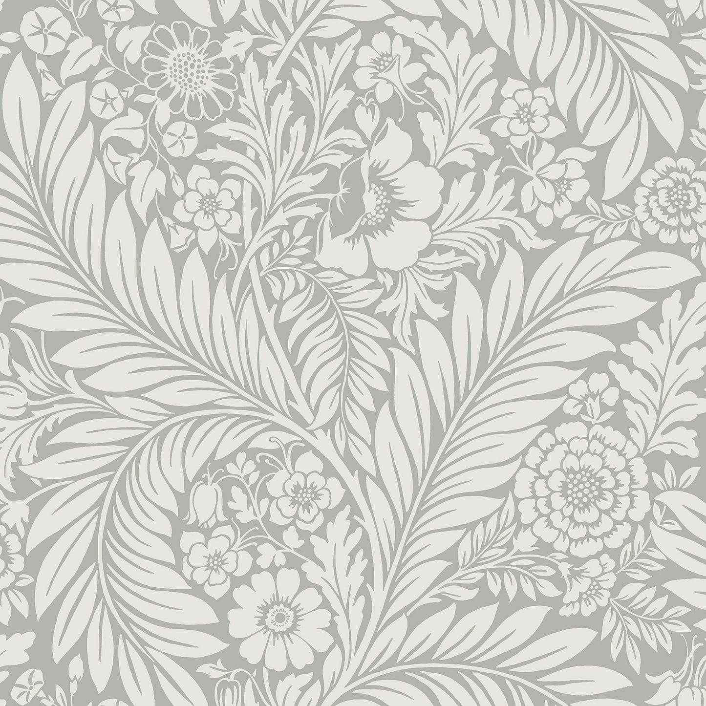 Florence Leaf Grey Wallpaper by Belgravia Decor