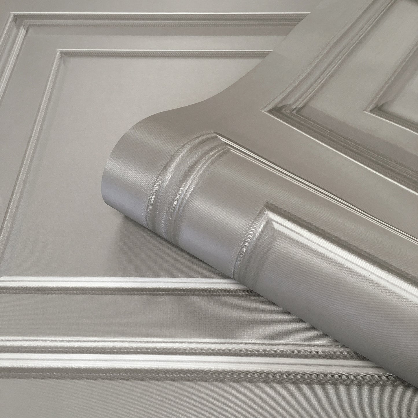 Amara Panel Silver Textured Wallpaper by Belgravia Decor