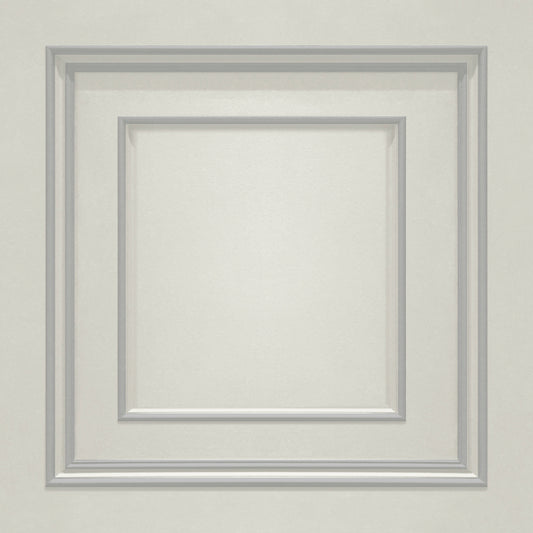Amara Panel Off White/Silver Wallpaper by Belgravia Decor