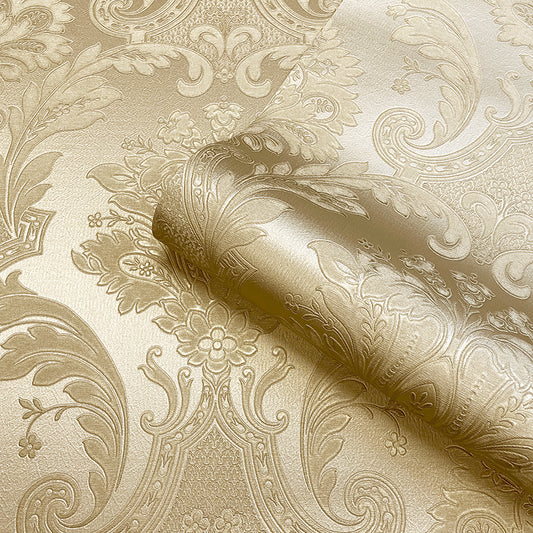 Amara Damask Metallic Gold Texture Wallpaper by Belgravia Decor