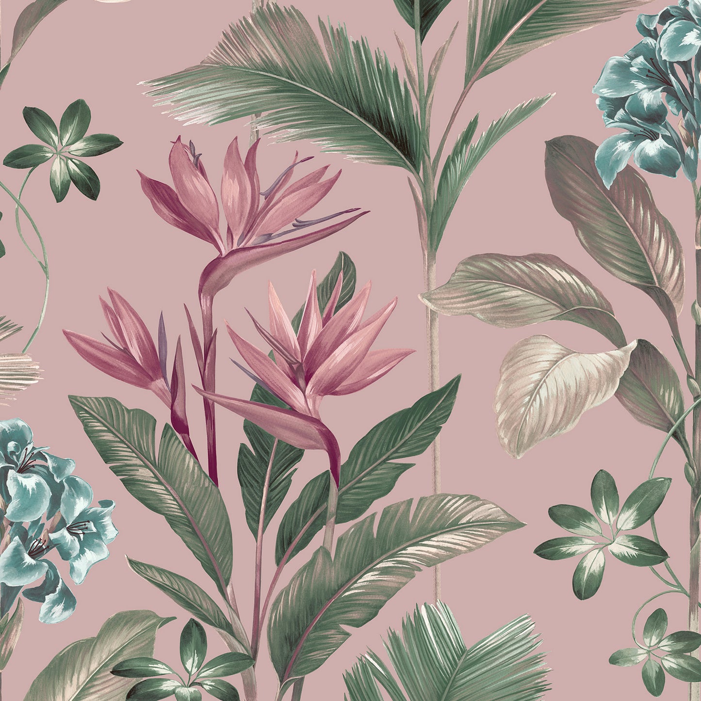 Oliana Floral Pink Wallpaper by Belgravia Décor